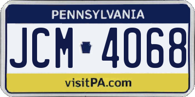 PA license plate JCM4068