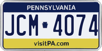 PA license plate JCM4074