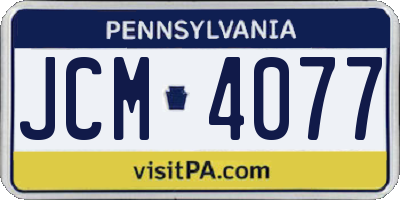 PA license plate JCM4077