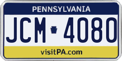 PA license plate JCM4080