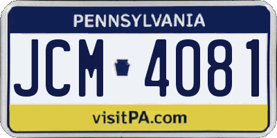 PA license plate JCM4081