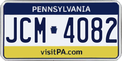PA license plate JCM4082