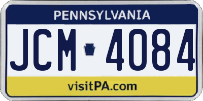 PA license plate JCM4084