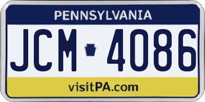PA license plate JCM4086