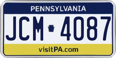 PA license plate JCM4087