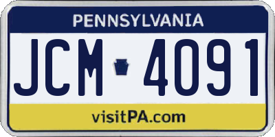 PA license plate JCM4091