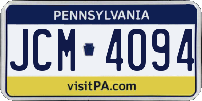 PA license plate JCM4094