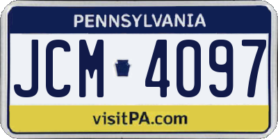 PA license plate JCM4097