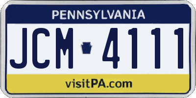 PA license plate JCM4111