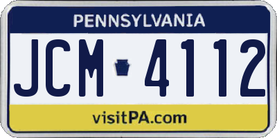 PA license plate JCM4112