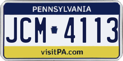PA license plate JCM4113