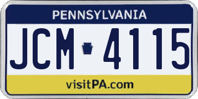 PA license plate JCM4115