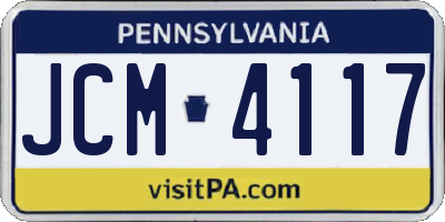 PA license plate JCM4117