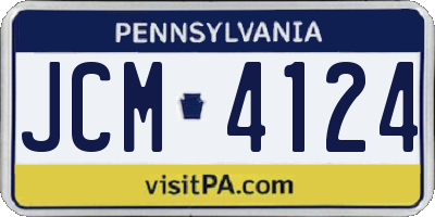 PA license plate JCM4124