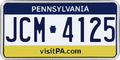 PA license plate JCM4125