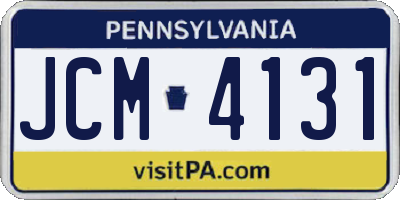 PA license plate JCM4131