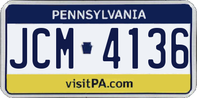 PA license plate JCM4136