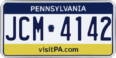 PA license plate JCM4142