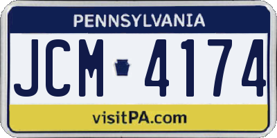 PA license plate JCM4174