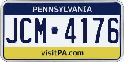 PA license plate JCM4176