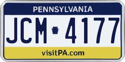 PA license plate JCM4177