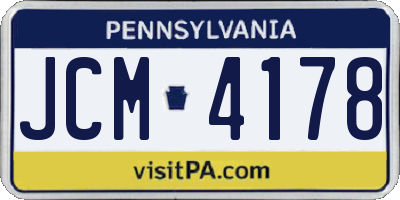 PA license plate JCM4178