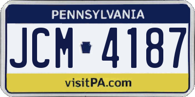 PA license plate JCM4187