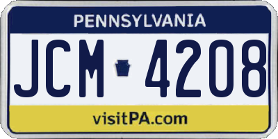 PA license plate JCM4208