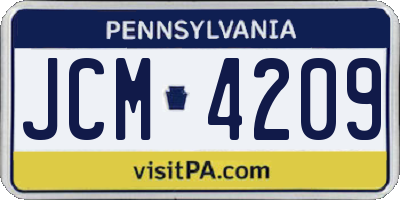 PA license plate JCM4209