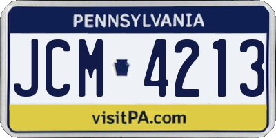 PA license plate JCM4213