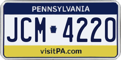 PA license plate JCM4220