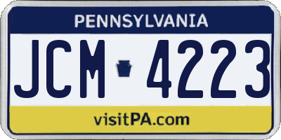 PA license plate JCM4223
