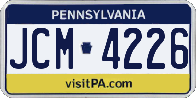 PA license plate JCM4226