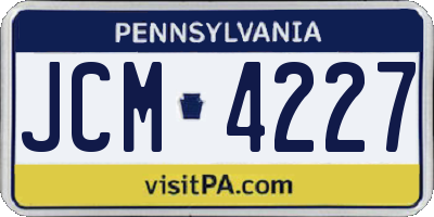 PA license plate JCM4227