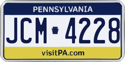 PA license plate JCM4228