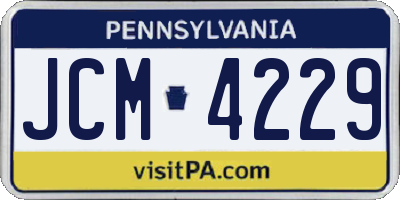 PA license plate JCM4229