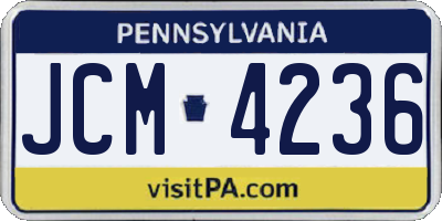 PA license plate JCM4236