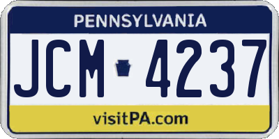 PA license plate JCM4237