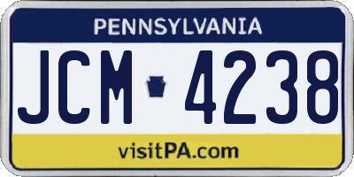 PA license plate JCM4238
