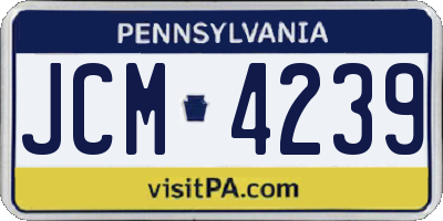 PA license plate JCM4239