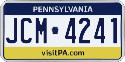 PA license plate JCM4241