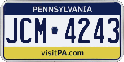 PA license plate JCM4243