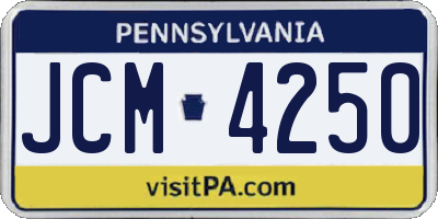 PA license plate JCM4250