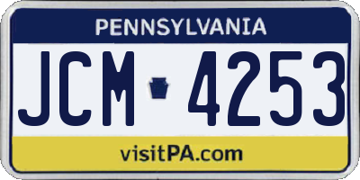 PA license plate JCM4253