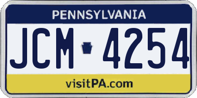 PA license plate JCM4254