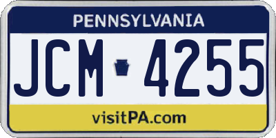 PA license plate JCM4255