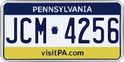 PA license plate JCM4256