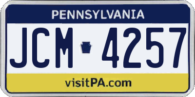PA license plate JCM4257