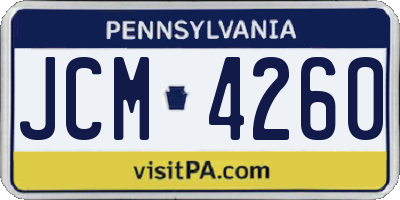 PA license plate JCM4260