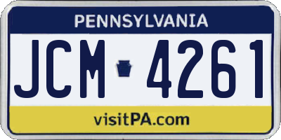 PA license plate JCM4261